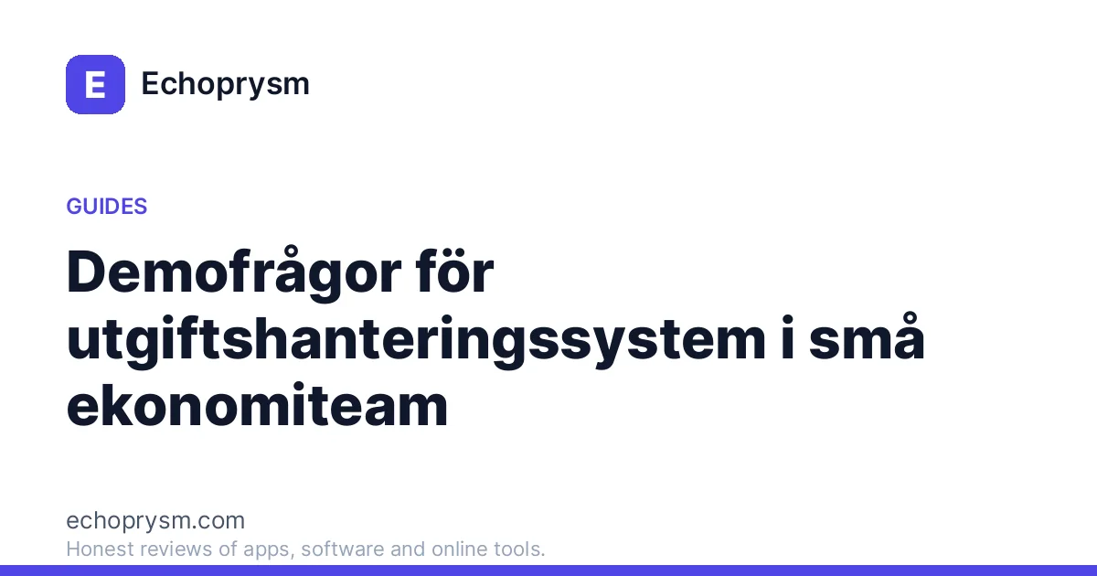 Demofrågor för utgiftshanteringssystem i små ekonomiteam