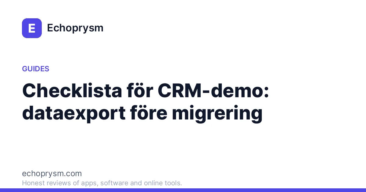 Checklista för CRM-demo: dataexport före migrering