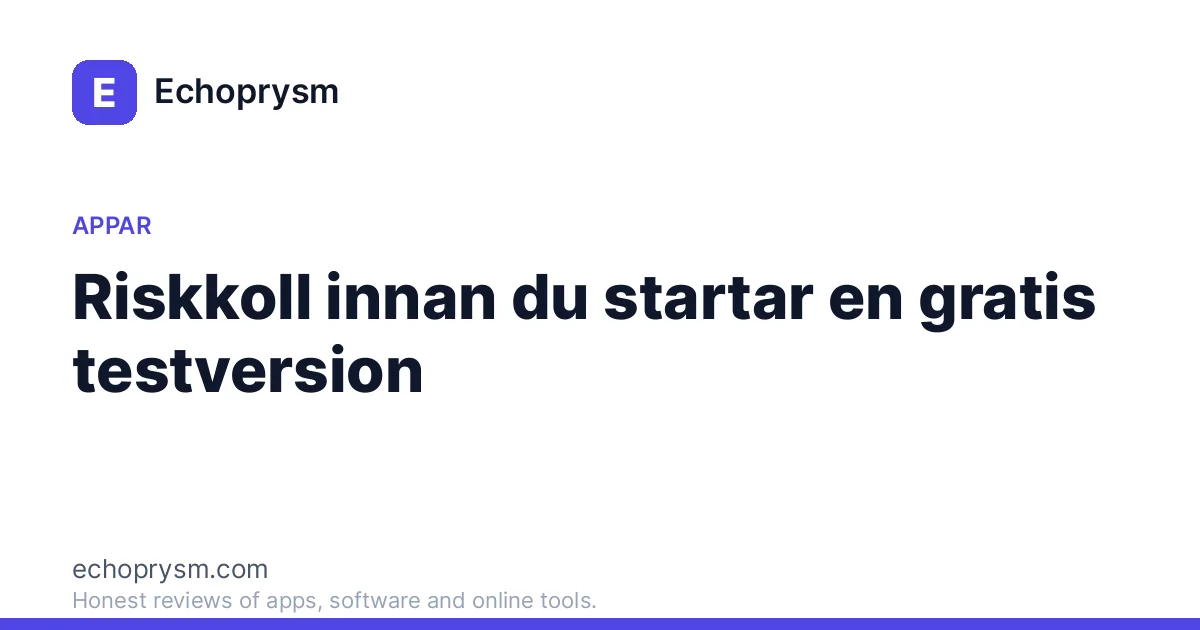 Person vid en bärbar dator som granskar inställningar för en gratis testversion av en app.